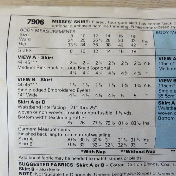 Vintage 80s McCalls 7906 Miss 8 Western Mod Full Tired Midi Skirt 2 Styles CUT - Picture 16 of 16